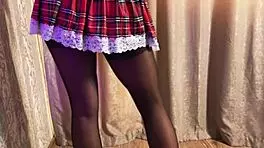 sexy schoolgirl in uniform pleases daddy with a messy blowjob but stops short