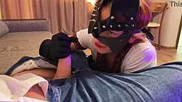 sexy schoolgirl in uniform pleases daddy with a messy blowjob but stops short