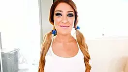 kiarra kay swallows huge cock in pov