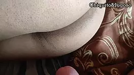 Intense creampie cum inside dripping pussy doggy style.