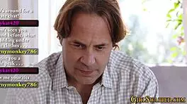 the stepdaughter gets cum in her mouth during oral