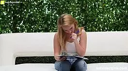 Teens with perfect bodies have incredible threesome missionary creampie!