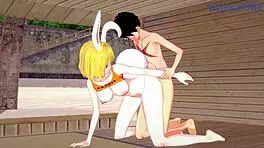 i watch yamato and carrot fuck luffy in this intense one piece hentai, creampie everywhere