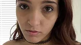 Petite slut sucks stepdads cock in high definition pov handjob session