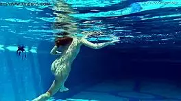 poolside, tiffany tatum fingers her tight hairy pussy