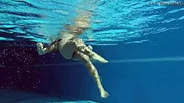 poolside, tiffany tatum fingers her tight hairy pussy