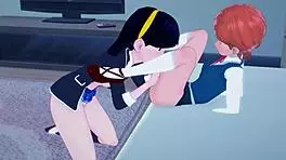 Violet Parr Threesome Competition In 3D Anime Blowjob Game