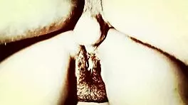 Retro scene with deep blowjob and intense anal pounding