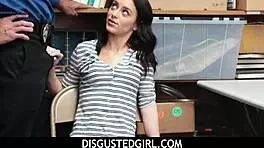 busted shoplifter's pussy licked by lp officer in garage