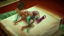 3D Hentai Anime Cartoon Red Blue Teen Girls Get Fucked Hard.