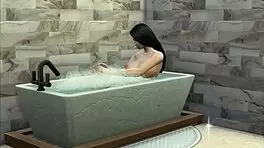 stepson observes pregnant stepsister in shower - stepsiblings interact in shower