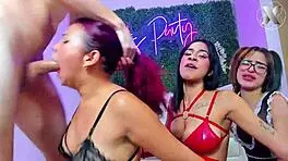 Roxi Delivers Ruthless Blowjobs While Girlfriends Await Face Fucking