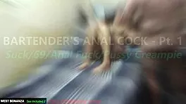 this bartender's deepthroat leads to juicy anal and pussy fucking?