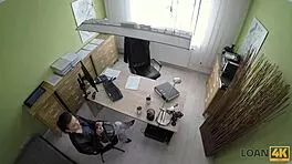 hot stunner agrees to office hookup for extra money in loan4k