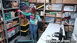 Redhead teen 18+ Ornella Morgan rides police dick for facial.