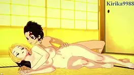 Hinatsuru, Makio, Suma, and Tanjiro Kamado in intense Demon Slayer hentai sex