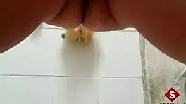 Warming up in the bathtub by inserting fingers