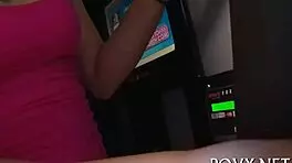 Tight teen Mandy Sky gives rough blowjob and doggystyle