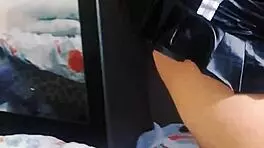 Asian teen shows pussy to webcam pervert