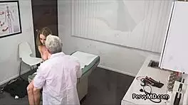 got fingered and fucked hard by an old doc on his exam desk!