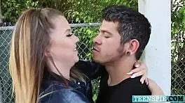 I see Willow Winters get her first creampie in neighbor's house