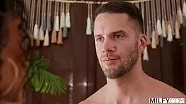 Fit yoga milf medusa interacts with young 18+ studs all day