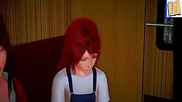 Teen girl in 3D hentai family fuck