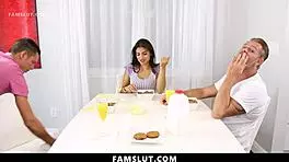 Teen Feels Intense Pleasure In Taboo Threesome With Stepdad And Stepbrother