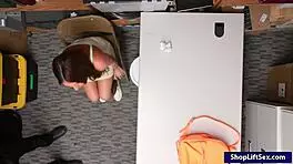 Officer says, 'You stole something, now take this monster cock.'