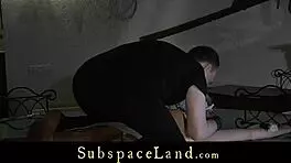 Delicious blonde tied up and fucked hard in lingerie, oh my!