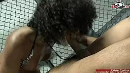 Skinny Ebony Babe With Small Tits Fucks In Boxing Ring