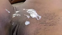 Chocolate Teen 18+ Gets Amateur Cum on Her Tight Pussy