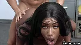 Black Teen Gal Gets Hard Dick Slammed From Behind By Lp Officer