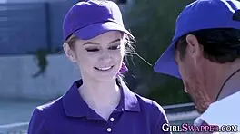 Busty Stepdaughter And Older Man In Taboo Scenario