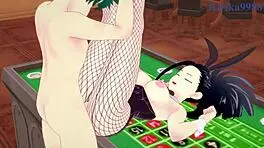 Mina Ashido And Momo Yaoyorozu Fuck Izuku Midoriya In Bunny Girl Outfits