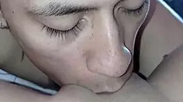 Teen moans as tongue licks her clit and pussy!