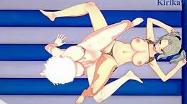 Imu and Miyabi have intense lesbian play and futanari sex in Senran Kagura hentai