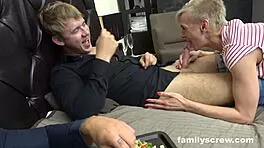 Secretaries Handle Family Business with Cheating Granny and Young 18+ Studs. Sneaky Handjobs Included!