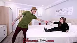 Four teens sucking cocks in pov close-up.