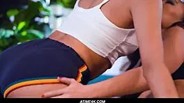 Let's be quiet while the teen licks her feet.