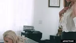 lesbian boss says, 'i give in to my desires with petite intern haley reed'