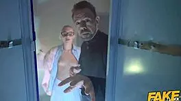 Sweet teen rides massive cock in dorm during halloween.