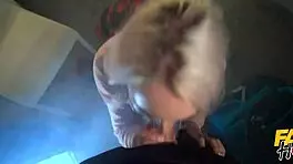 Sweet teen rides massive cock in dorm during halloween.