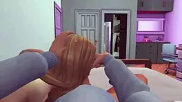 Fat Chick Rubs Pussy on My Dick Until Cum & Keeps Sucking with Anal!