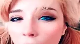 Redhead Babe Gives Intense Deepthroat Blowjob, Fingers Pussy To Orgasm In Lingerie POV.