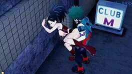 Mina And Momo Fuck Izuku Intensely In Hentai!