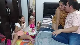 Latina virgin feels intense heat during first blindfolded cock experience at lunch.