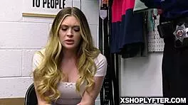 In the office, Officer Jack Vegas roughly pounded Lindsay Lee's pussy on the table, leading to intense fingering and a creampie.