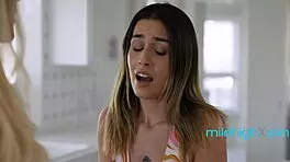 crazy obsession with her big butt stepmom leads to wild lesbian teen 18+ licking