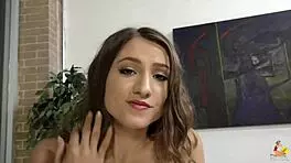 shiloh sharada masturbates then sucks cock hard in doggystyle cumshot